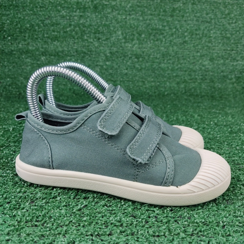 Cat & Jack Sneakers Kids Size 11 Green Parker Canvas Hook and Loop Casual Shoes